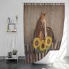 1PC Farm Horse Pattern Printed Shower Curtain, Rural Life Style, Waterproof, with 12 Hooks, Bathroom Showers, Bathtub, Home Use