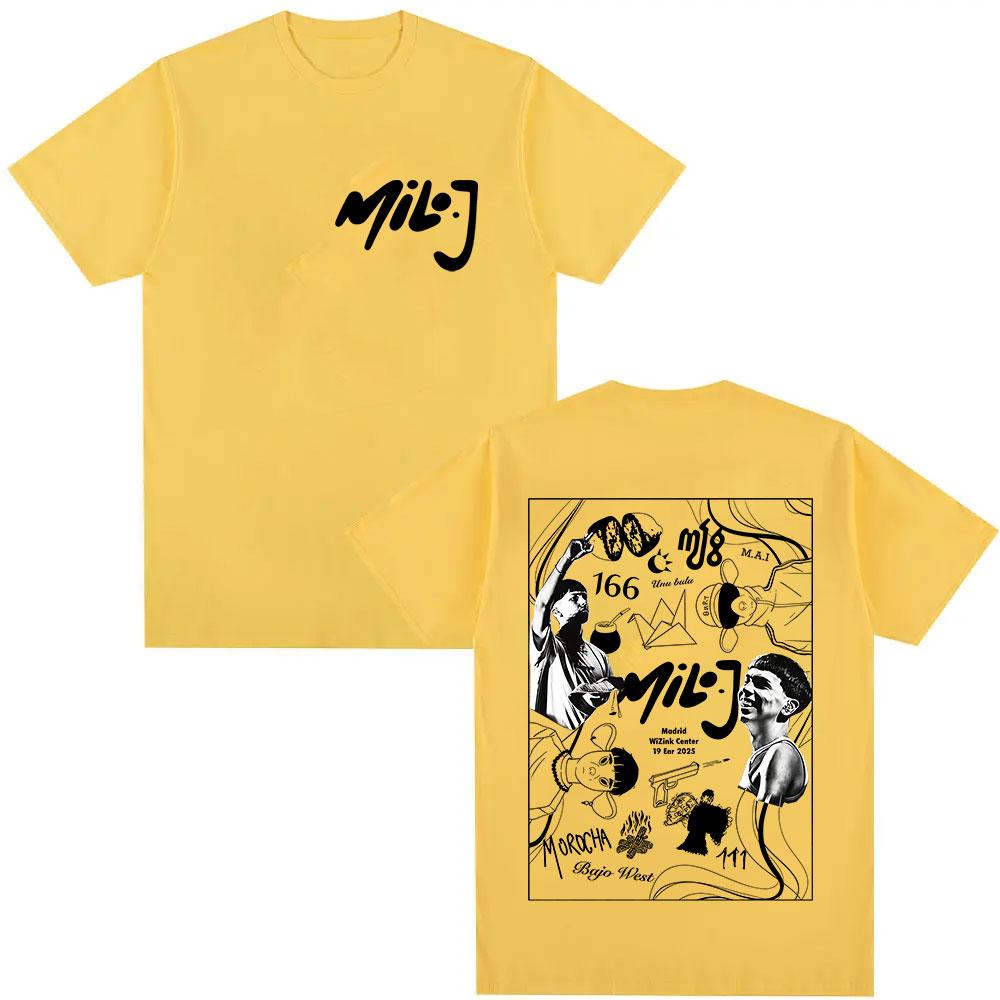 

Summer Rapper Milo J Madrid Wizink Canter Tour Print T-Shirt Men Women Casual Fashion Retro 100% Pure Cotton Printed T-shirt S