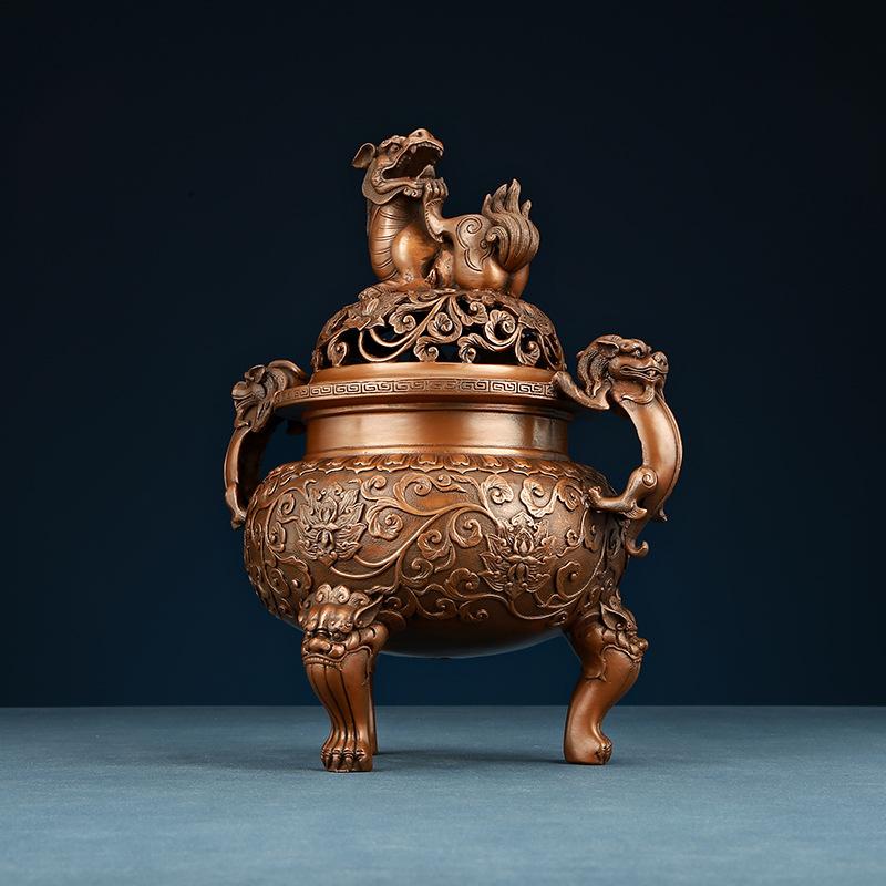Copper Ming Dynasty Lion Antique Xuande Indoor Home Use Incense Burner