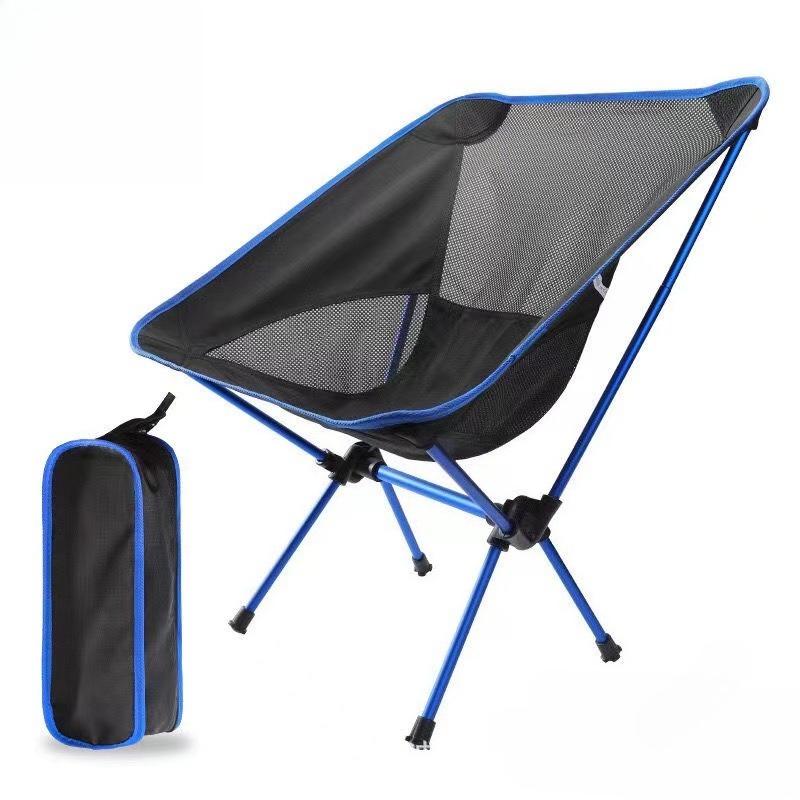Outdoor Moon Chair Camping Folding Seat Portable Leisure Backrest Chair Ultra Light Aluminum Alloy Frame Camping Equipment