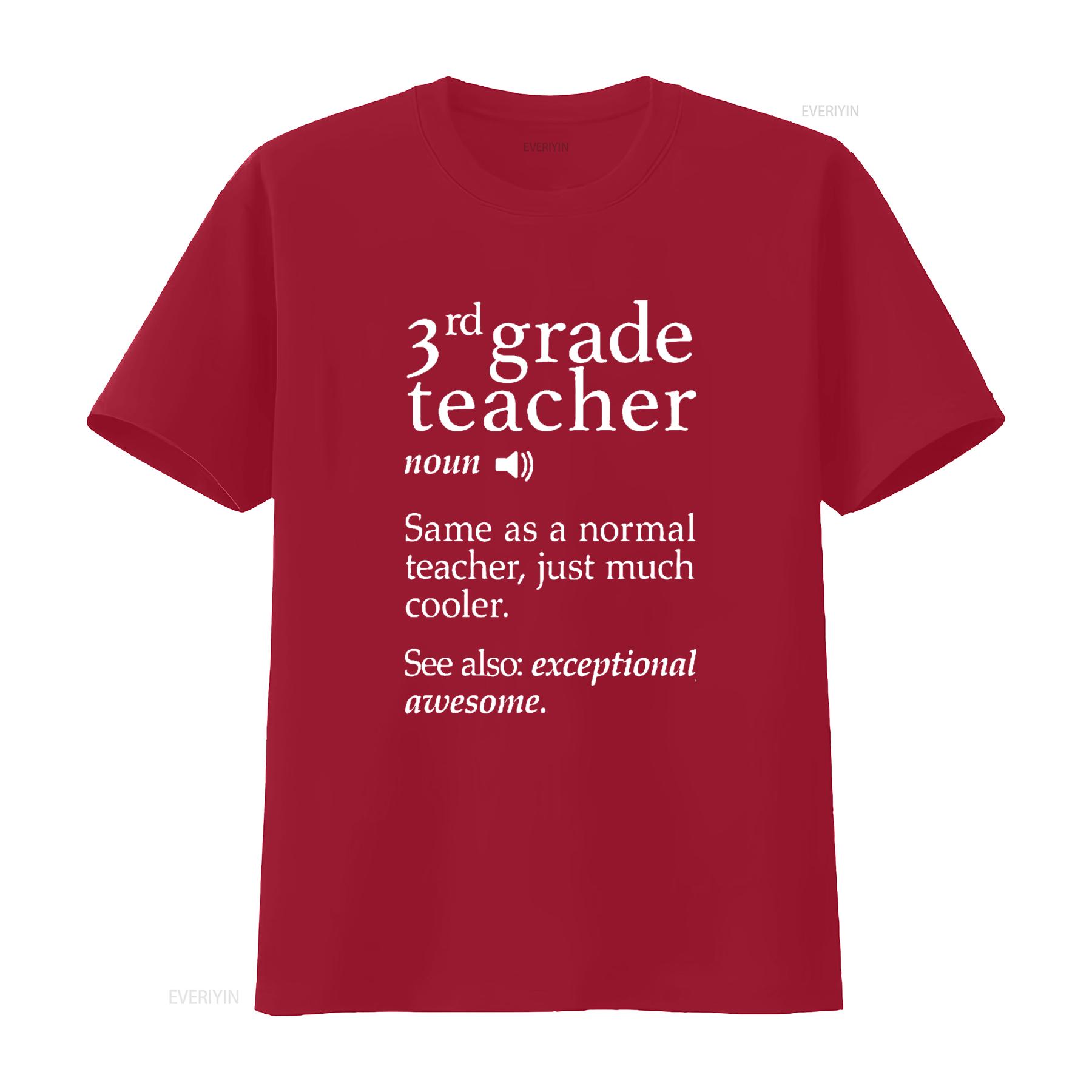 Мужская футболка учителя 3-го класса Смешная футболка для третьего учителя Черная винтажная стираная уличная одежда Мягкая унисекс Эластичная с принтом homme S