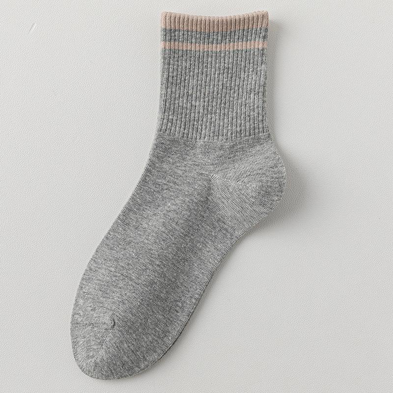 

Женские носки до середины икры из чистого хлопка, бесшовные и не образующие катышки, дышащие для осенне-зимнего сезона. One Size светло-серый