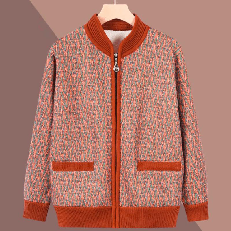 

Petite Elderly Women s Fleece-Lined Autumn/Winter Warm Stand-Up Collar Coat XL (75-105 catties)