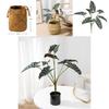 Style Artificial Alocasia Odora Leaf Plant With Handcrafted Basket For Home Decor