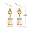 Pinkdudu Fashion 5 Color Square Glass Pendant Drop Earrings Romantic Luxury Simple Geometric Earring for Women Jewelry PD1202