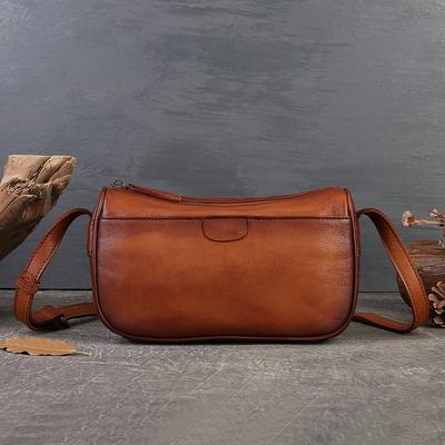 Vintage Genuine Leather Versatile Women Bag Handmade Cowhide Casual Solid Color Shoulder & Crossbody Bags