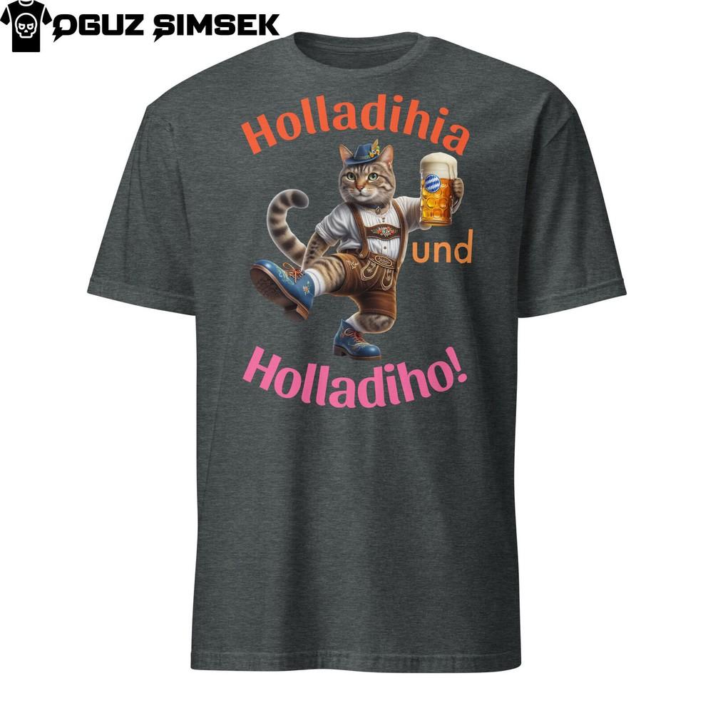 

Schuhplattler Bavarian Cat Beer Holladihia and Holladiho T-Shirt Oktoberfest Tee 2XL