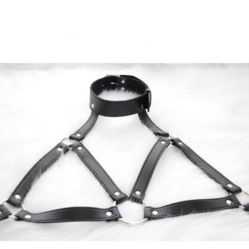 Sexy Leather Hollow Underwear Bandage Chain Nightwear Cosplay Costume Anime Role Play Lingerie Black Outfits Party Club