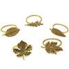 10pcs/ot Classic Vintage Leaf Napkin Ring Leaf Napkin Buckle Maple Leaf Alloy Napkin Ring Wedding Table Decoration