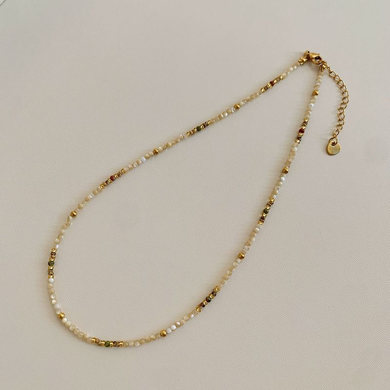 

Niche Design Beaded Female Clavicle Chain Natural Stone Main drawing