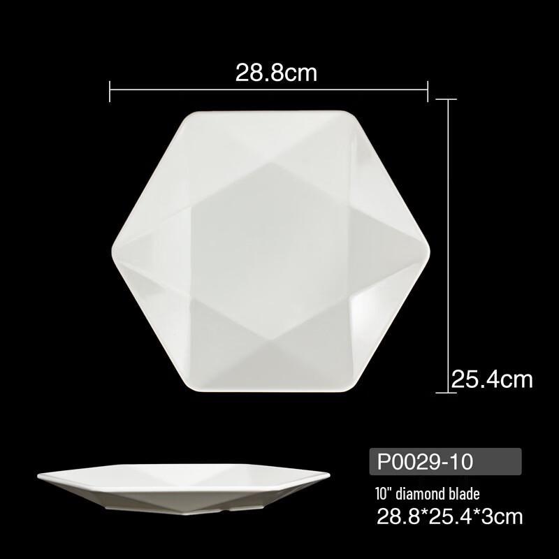 White Melamine 3-Compartment Dumpling Plate