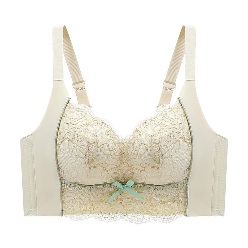 Adjustable Lingerie Women's Gathering Top Support Bra Anti-sagging Bra Cover Sexy Lace Thin Bra