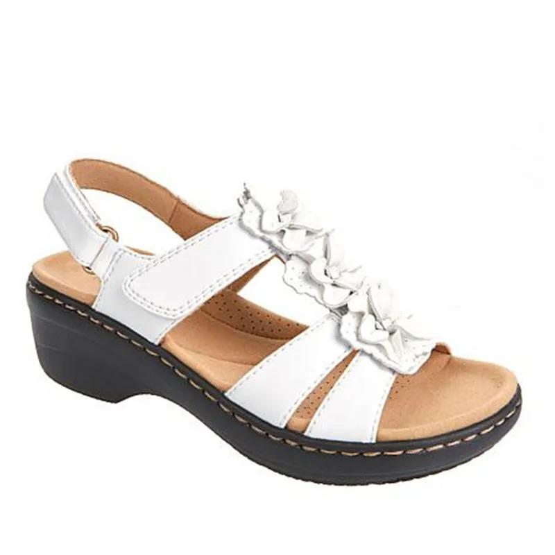 Fashion 2025 Summer Hot Sale Women's Rome Sandals Outdoor Casual Wedges Floral Open Toe Plus Size Sandals Comfortable Daily Beach Shoes