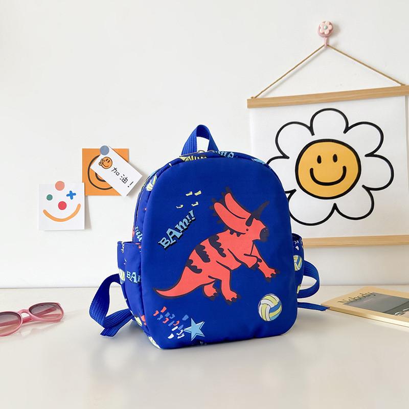 Adorable Cartoon Dinosaur Print Children's Backpack Lightweight Canvas School Bag