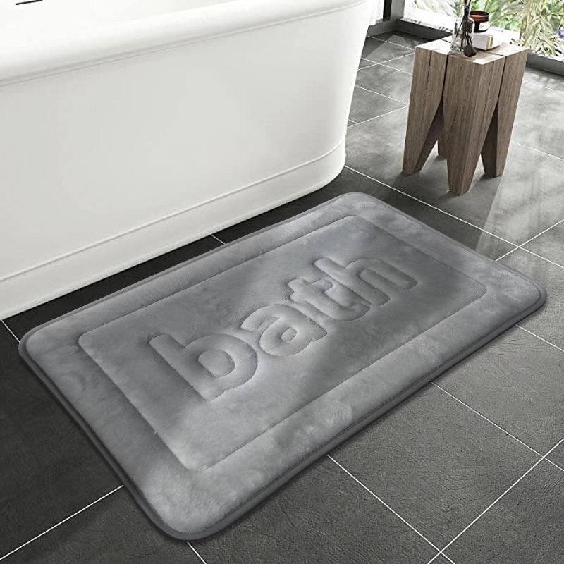 Thickened Non-Slip Absorbent Bathroom Floor Mat with Slow-Rebound Sponge