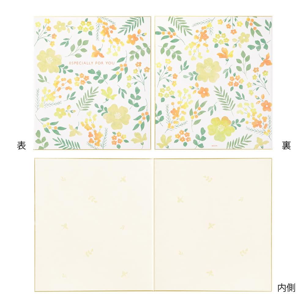 Midori Farbe mit Floral 33260006 Papier, Halbtransparent, Zweifach gefaltet, Aufkleber, Muster, Gelb,
