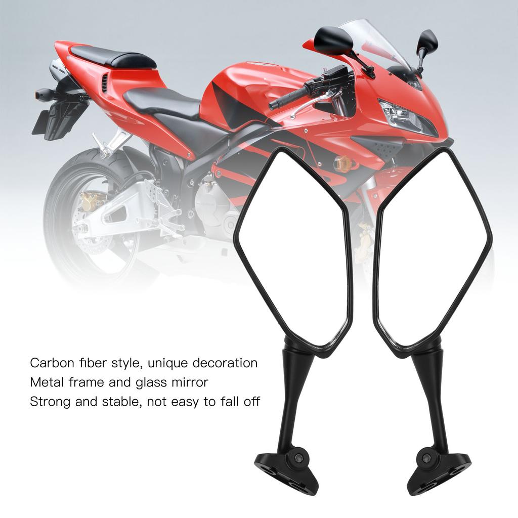 1 Pair Motorcycle Rearview Side Mirrors Carbon Fiber Style Replacement for HYOSUNG GT125R GT250R GT650R GT650S