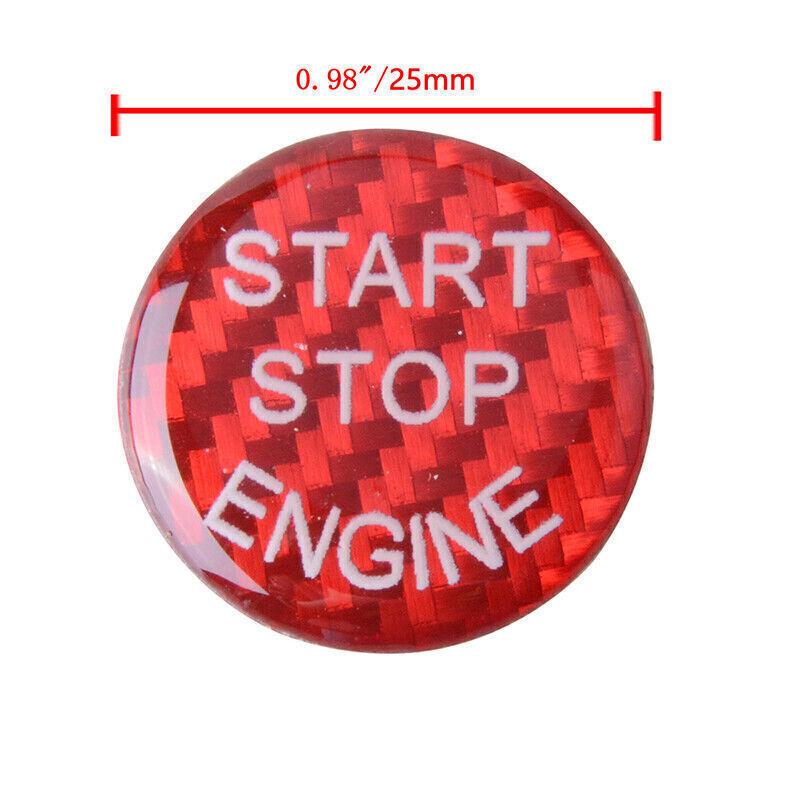 Red Engine Start Stop Button Carbon Fiber Cover  For BMW 3 5 Series E90 E60 X5 B