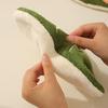 Soft Double-Layer Leaf Style Hand Towel Thickened Absorbent Hanging Hand Cloth Speed Dry Handkerchief Rag For Kitchen Bathroom