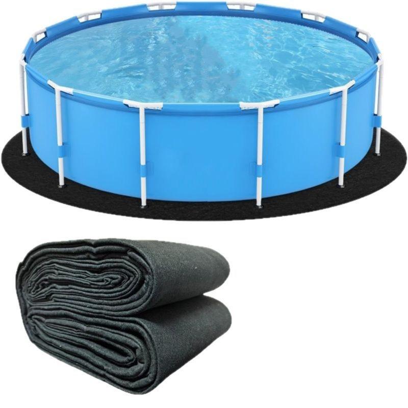 Cienka Mata Filcowa Podkładowa do Basenu Lekka Przenośna Mata Podkładowa do Basenu z Możliwością Przycięcia do Użytku Rodzinnego na Zewnątrz i Łatwego Przechowywania