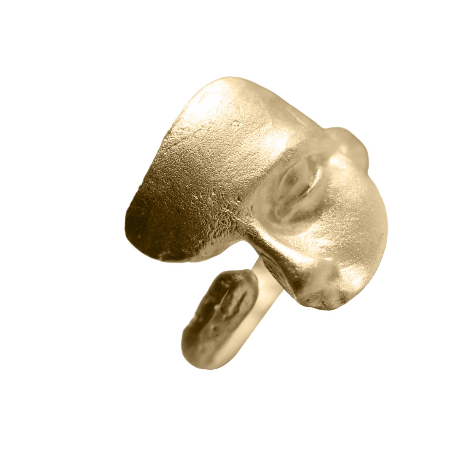 

Stylish Unisex Rings Mask Shape Modern Opeining Rings Unique Adjustable Rings Copper Texture Couple Rings for Daily золотой