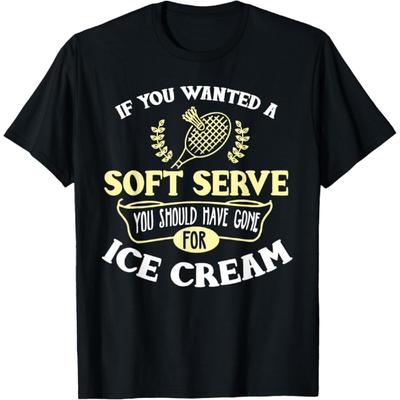 Badminton Shirt Joke Soft Serve Quote Badminton Player Gift T-Shirt(1)