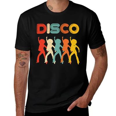 Disco 70er Disco-Thema Vintage Retro Tanz-T-Shirt Große Größe Kurzarm Lässiges Oberteil