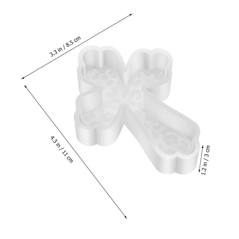 2Pcs Cross Shaped Silicone Mold for Craft Use Plaster Ornament Casting