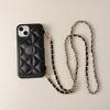 Luxurious Shockproof Crossbody Litchi Pattern Lanyard Back Cover for 17 Pro Max PC Mobile Phone Cases Card Slot Without Logo