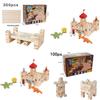 Wooden Early Education Castle Building Blocks For Kids With Natural Finish For Cognitive Development