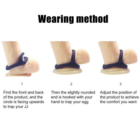 Penis Ring Firm-wrapped Stretchable Black Effective Dildo Foreskin Delay Ring for Bedroom