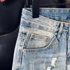 American Retro Washed Ripped Jeans Men's Trendy Brand Street Straight Wide-leg Pants Versatile Ruffian Handsome Casual Long Pants