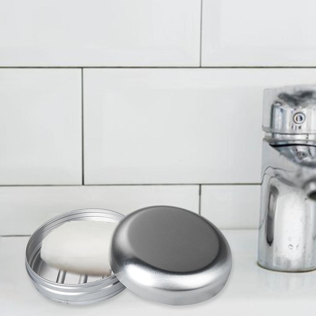 2 Stück Tragbare Aluminium Seifendose Reisefreundliche Metallschale mit Abtropfschale für Badezimmer oder Küche