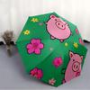 1pc Pig Flowers Automatic Folding Umbrella - 8-Rib Durable Iron Frame, Compact Portable for Daily Travel Yy251205065