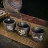 Gilt Tea Cup Rough Pottery Tea Cup Ceramic Chinese Vintage Tea Lamp Zen Master Cup