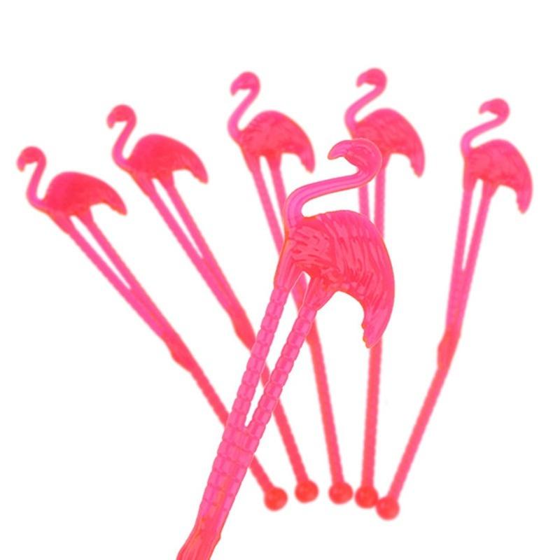 10 Stück/Packung Flamingo Kunst Cocktail Rührstäbchen Getränkemischer Kaffee-Stößel Puddler