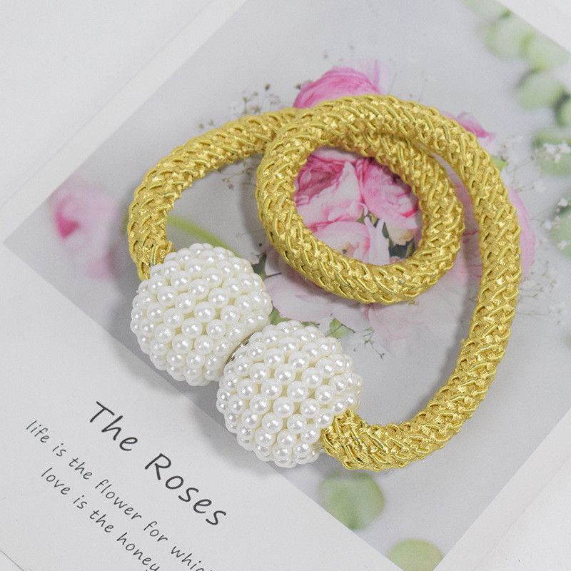 Magnetic Curtain Tiebacks Braided Ball Buckle Punch Free Drapery Clips Holdback