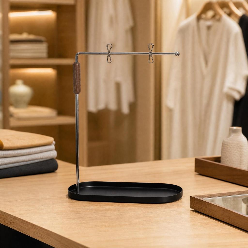 Menu Display Stand with Tray Freestanding Photo Rack Metal Clips