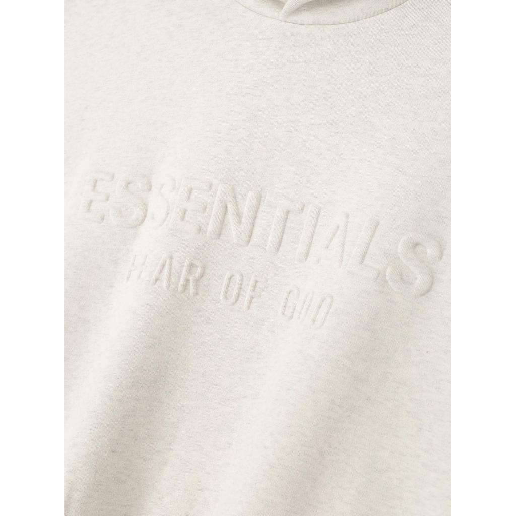 Fear of God Essentials Embossed Essentials Classic Hoodie Oatmeal Heather Men Tops White 192HO256212F