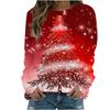 Christmas Snowman Pattern 3D Print Women Round-neck Sweatshirt Fashion Autumn Santa Claus Long Sleeve Cute Ladies Tee Pullover