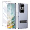 KEYSION Transparent Case for Huawei HONOR Magic Vs3 Hard PC Metal Kickstand Shockproof Phone Cover with Glass Screen Protector