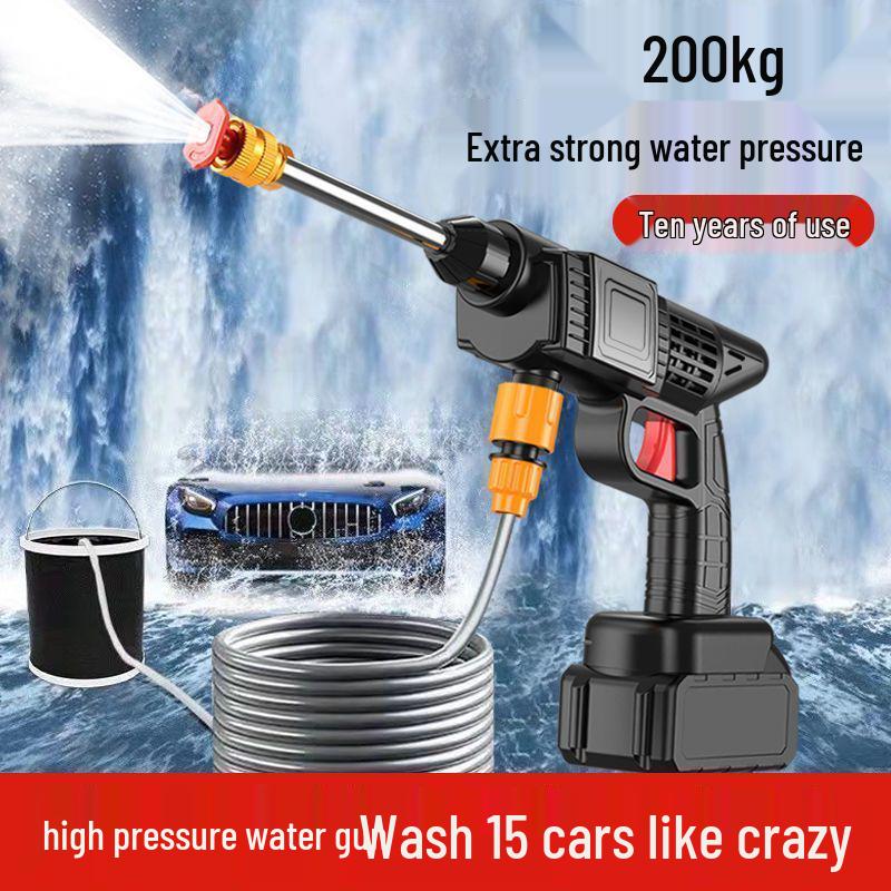 Cordless High-Pressure Car Wash Water Gun with Rechargeable Battery