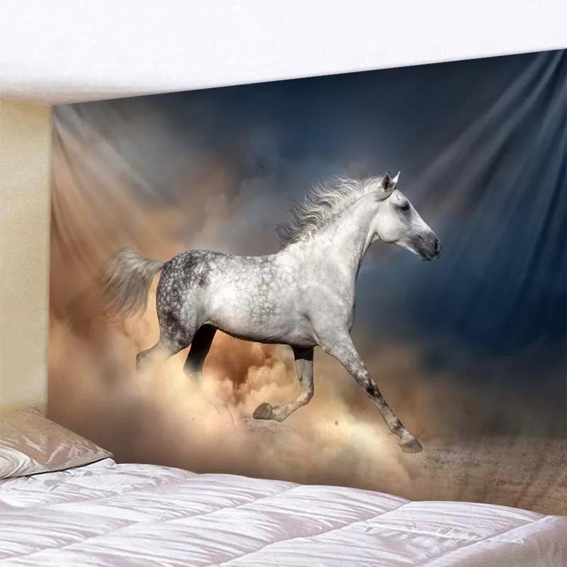 VIKAMA Mandala Tapestry 3D Horse Visual Illusion Large Geometric Wall Hanging Bohemian Hippie Home Art Decor for Bedroom