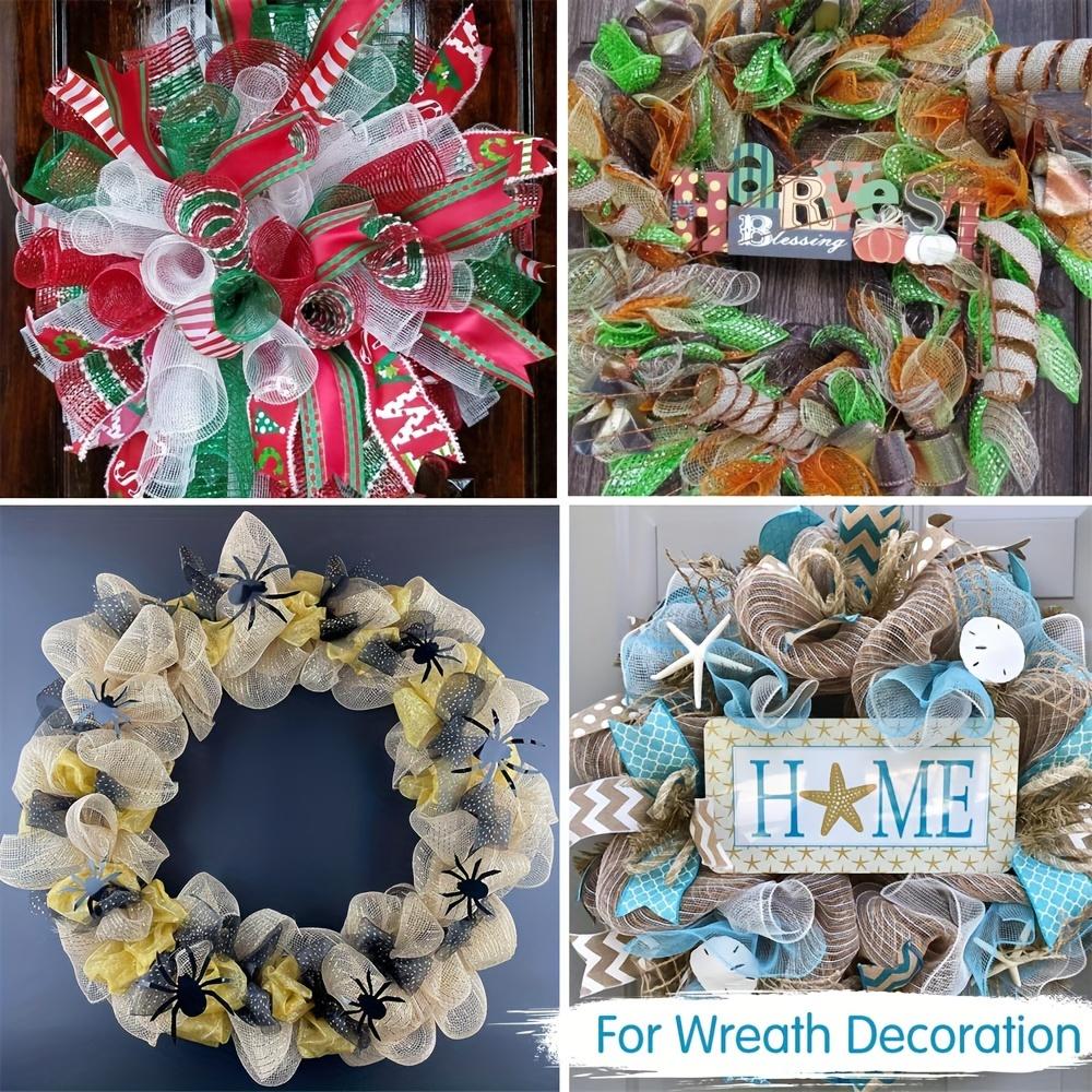 120 piedi Polipropilene Confezione da 4 Rotoli di Nastro Decorativo a Rete Necessari per Corone, Addobbi per Albero e Decorazioni per Porta, Perfetti per Pasqua, Ringraziamento