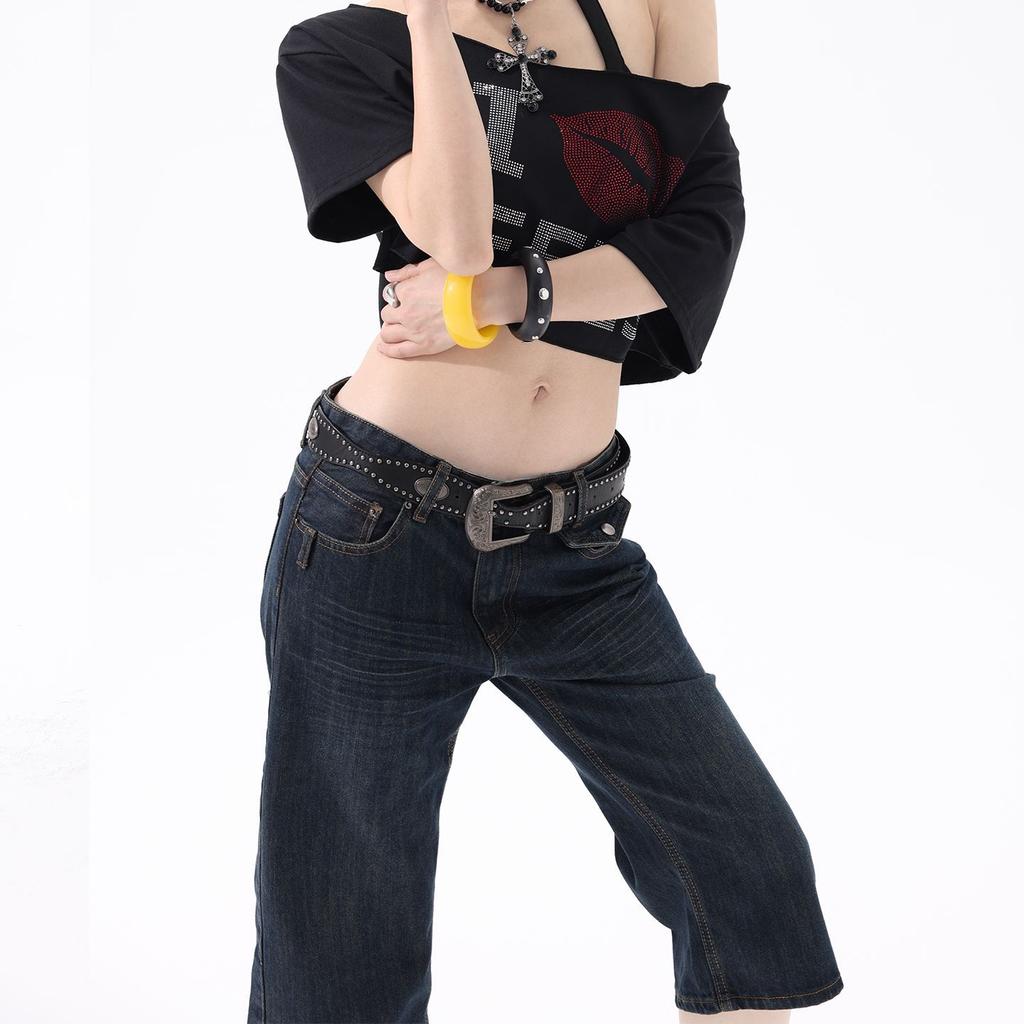 Trendy Spring Summer Slim Fit Denim Cropped Capri Pants For Women Versatile Basic Slimming Casual Bottoms