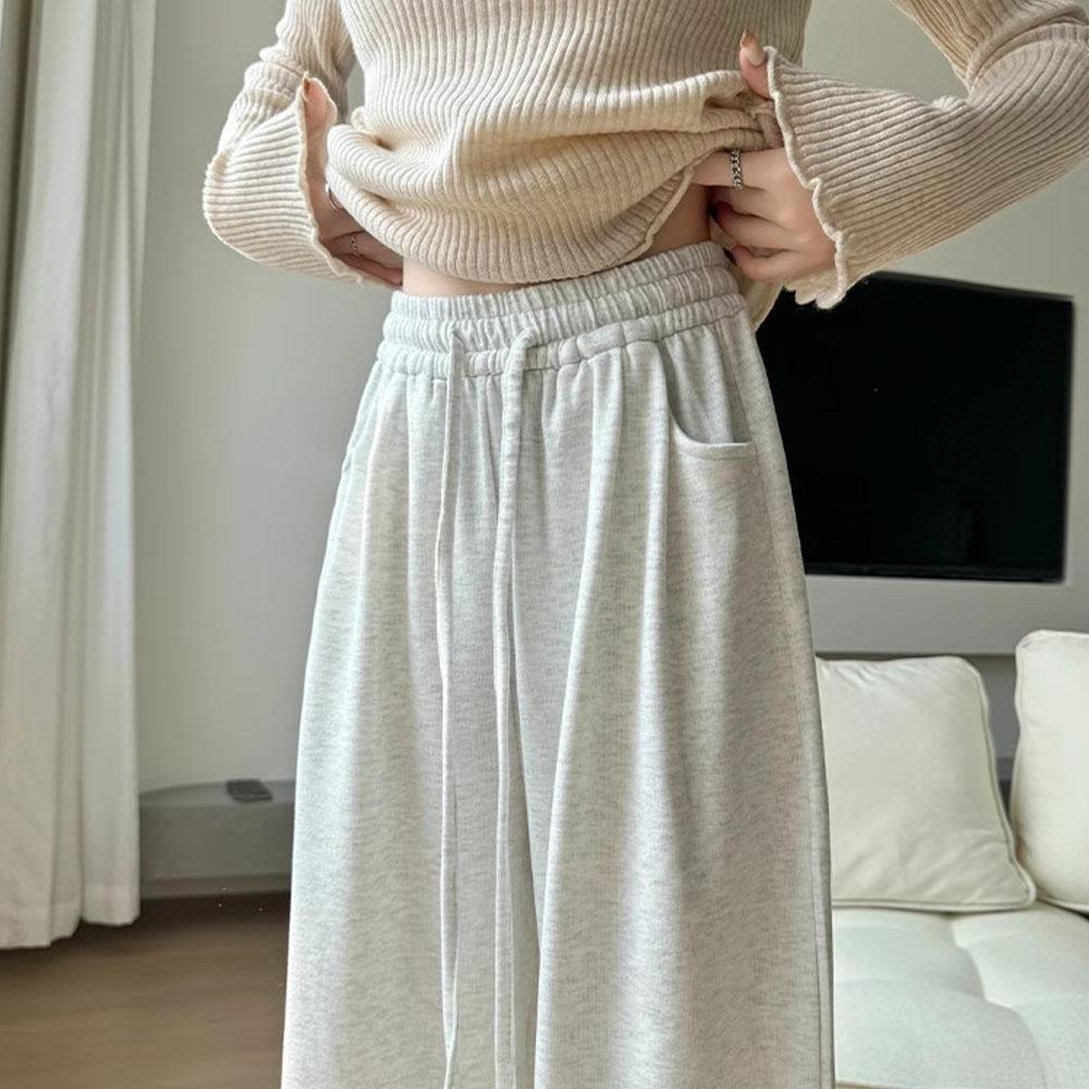 Damen Frühling Herbst Y2K Kleidung Dicker Strick Hohe Taille Baggy Casual Hosen Hosen Für Frauen Jogginghose