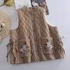 Autumn Winter Sleeveless Lace Casual  Women's Down Cotton Vest Coat Advanced Korean Version Ladies Waistcoat Jacket