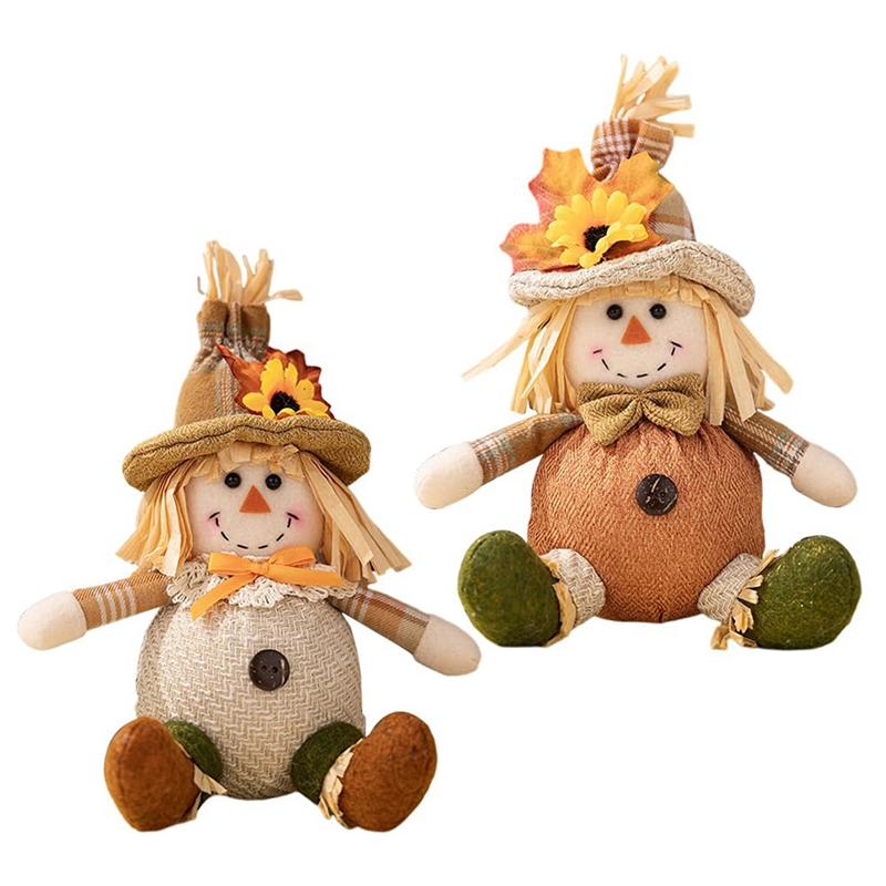 

AEE2-Harvest Season Doll Handmade Sitting Doll Autumn Harvest Home And Room Table Decorations