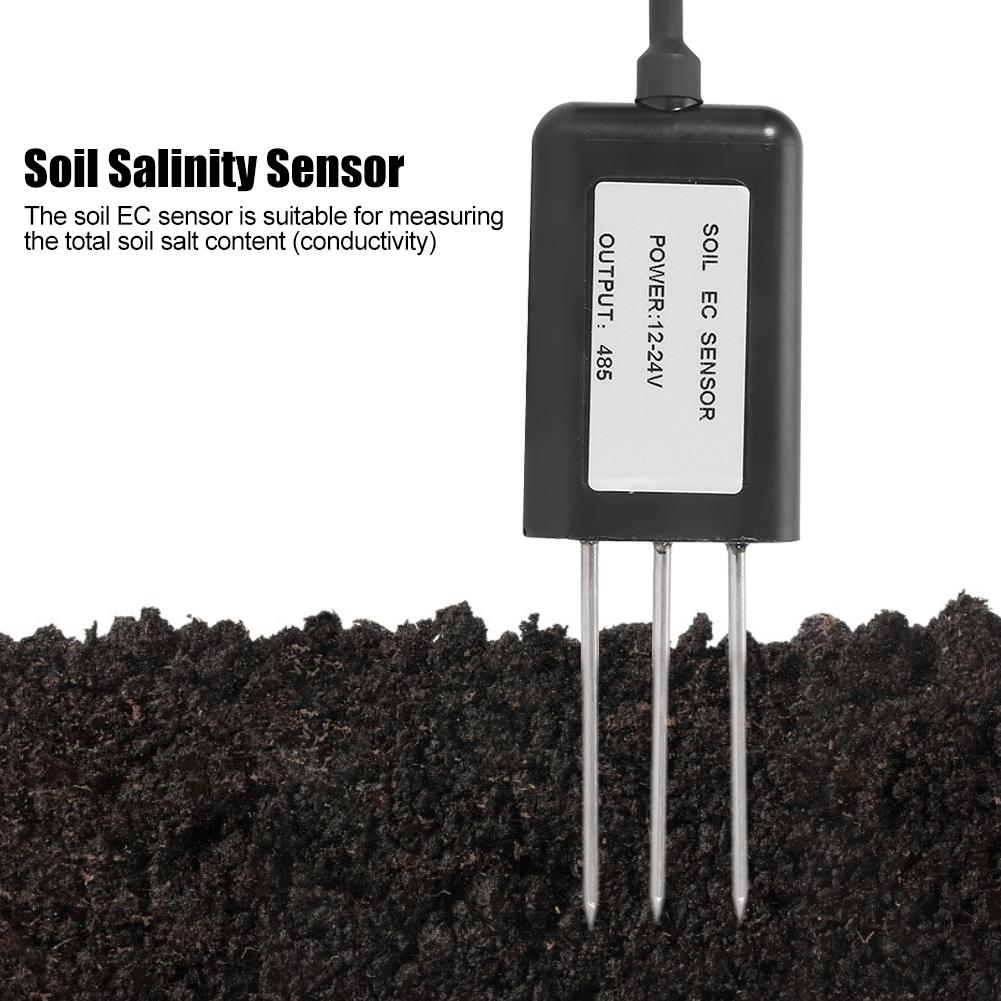 RS485 Waterproof Soil Salinity EC FC Sensor Transmitter Soil Conductivity Detector Tester