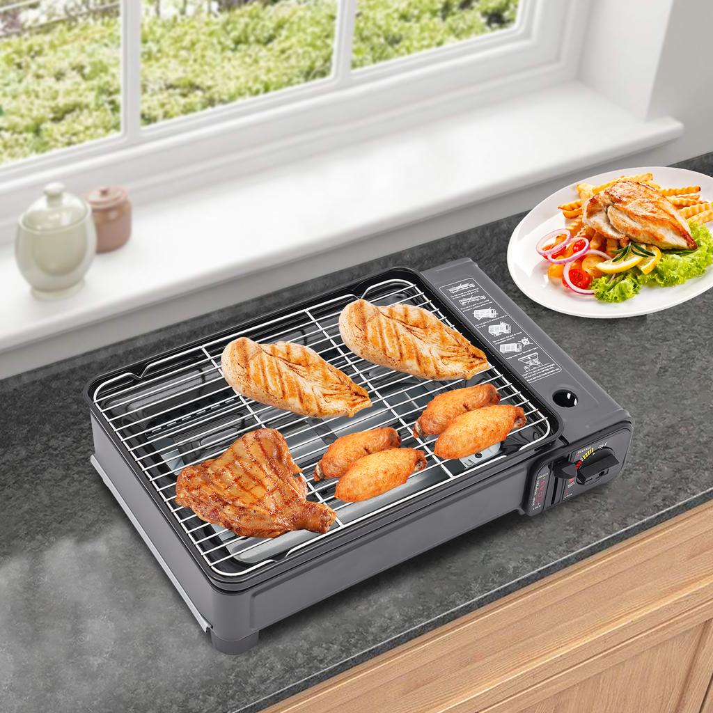 0.25-0.3MPa Butane Grill Stove, Portable Camping Grill Gas Stove, Portable Butane Gas Stove For Camping, Traveling, Trekking